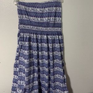 Strapless boho dress
